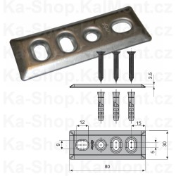 Protiplech zástrče Fapim, 80 x 30 x 3,5 mm dolní na dveře