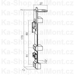 Zástrč Maco MT 170 x 17 horní na plastové a dřevěné okno a dveře s drážkou 16 mm