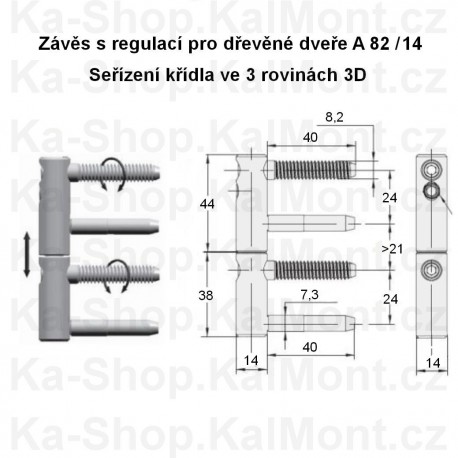 Pant na dřevěné okno a dveře, prumer 14 mm