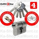 EURO X-STAR 30 - 45 Bezpečnostní dveřní cylindrická vložka, 6 dlouhých klíčů, BT 4