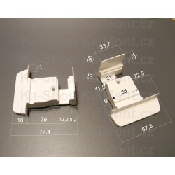 Sada krytek štulpu na plastové dvoukřídlé oknon PVC profil 74mm