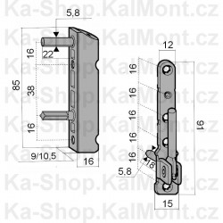 Pant Roto NT dolní na plastové okno balkonové dveře, 5,8 mm