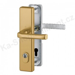 Bezpečnostní kování HOPPE London klika klika 92 s překrytím vložky, široký štít 54 mm, ext. bronz / int. bílá, SK2