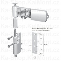 Podložka HB 105 pod dveřní pant RPS27 pro plastové dveře