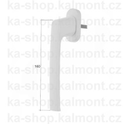 Klika dlouhá 160 mm na posuvné plastové a dřevěné dveře, PSK/SKB, bílá, čtyřhran 7 x 7 mm