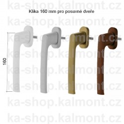 Klika pro posuvné plastové a dřevěné dveře PSK, délka 160 mm