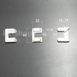 Náběh pro lamely na vodící lištu předokenní rolety, 45 x 32 mm, bílý (T)