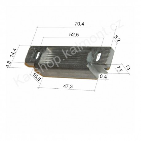 Západka protiplechu dveří, protikus střelky 70 x 14
