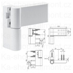 Pant Roto S 150 na plastové dveře, 20 - 23,5 mm, bílý, HB 102