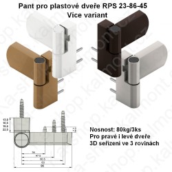 Pant dveřní pro PVC plastové dveře R PS 23 86 45