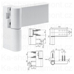 Pant DLS 150 P pro PVC dveře, bílý, falc 14-17,5 mm (T)