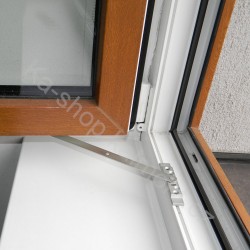 Aretace a omezovač otevření na plastové a dřevěné okno s drážkou 16 x min. 475 mm (T)