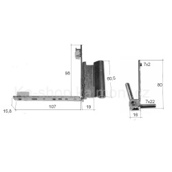 Pant dolní kompl. s úhelníkem 12-18 pro montáž do drážky 16 mm (T)*