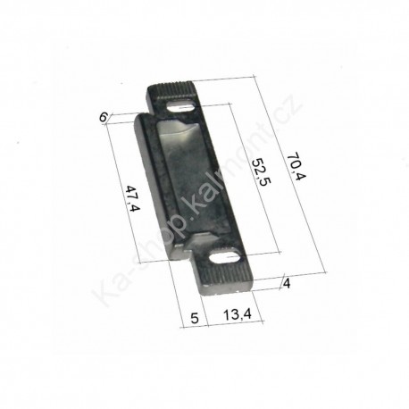 Západka protiplechu dveří 70,4 x 13,4 x 5, rozteč 52,5