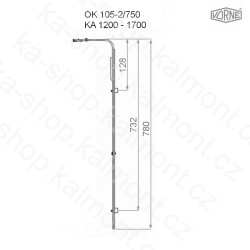 Střední díl Vorne 782, 1200-1700, 2ks rolnička na okno
