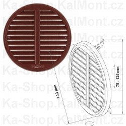 Větrací mřížka Haco VM 75-125, 140 mm, hnědá, průměr otvoru 75-125 mm