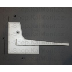 Ovládací pákový mechanismus kování na staré dřevěné okno, bílý