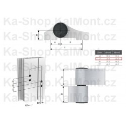 Pant závěs dvoudílný pro hliníkové a ocelové dveře Jocker ALU 2-SK 67 mm bílý (T)